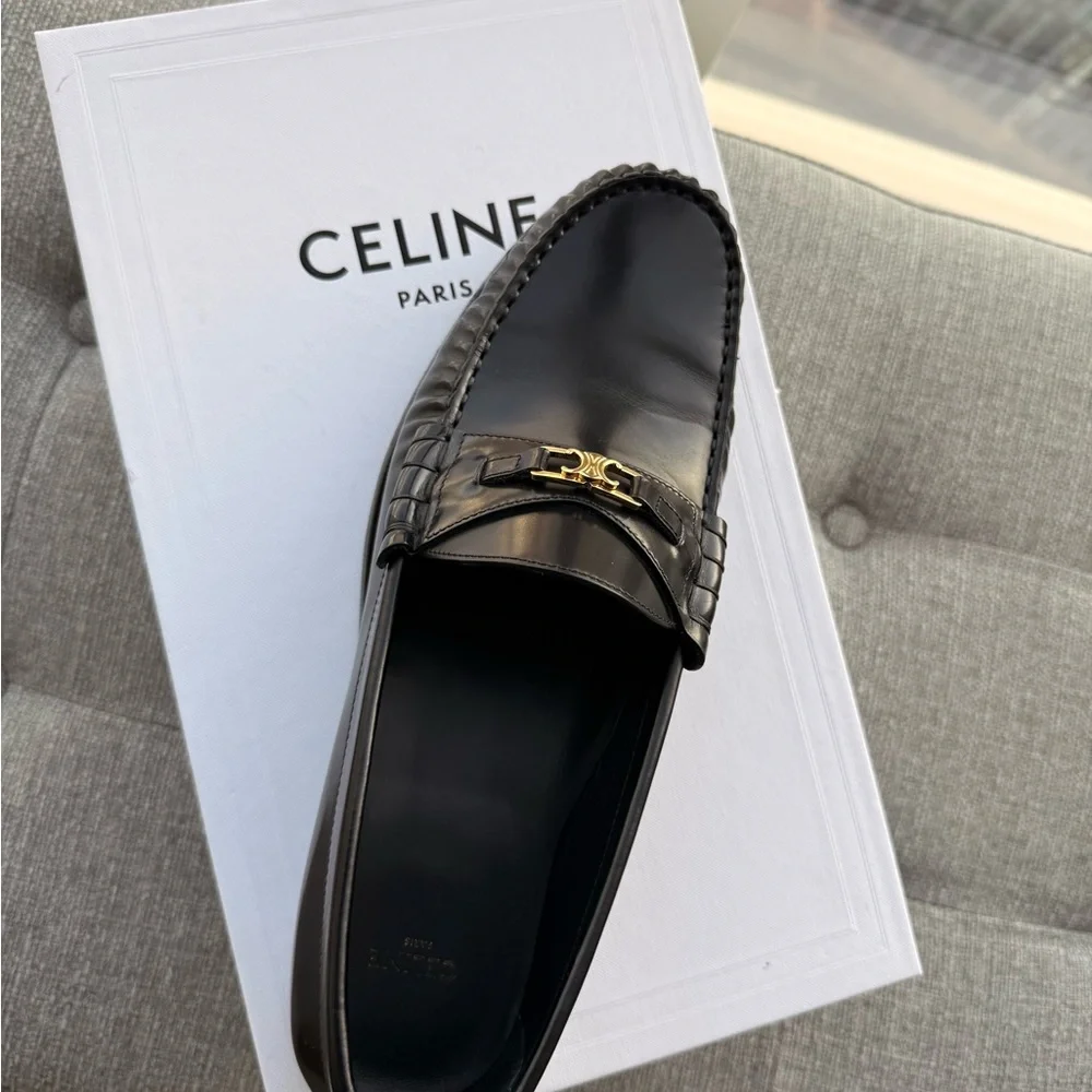Celine Men's Elegant Black Slip-On Loafers - Picture 2 of 6